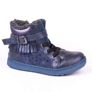 Dívčí modrá kotníková zimní obuv