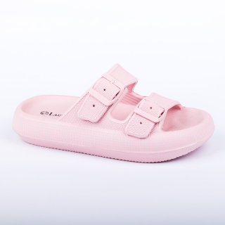Růžové gumové pantofle
